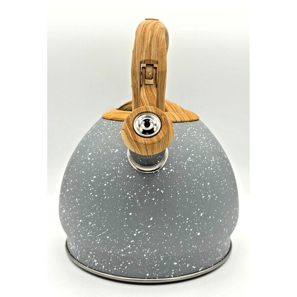 Well Equipped‎ Kitchen Stainless Steel Tea Kettle Ergonomic Wood Rubber Handle - Picture 3 of 16